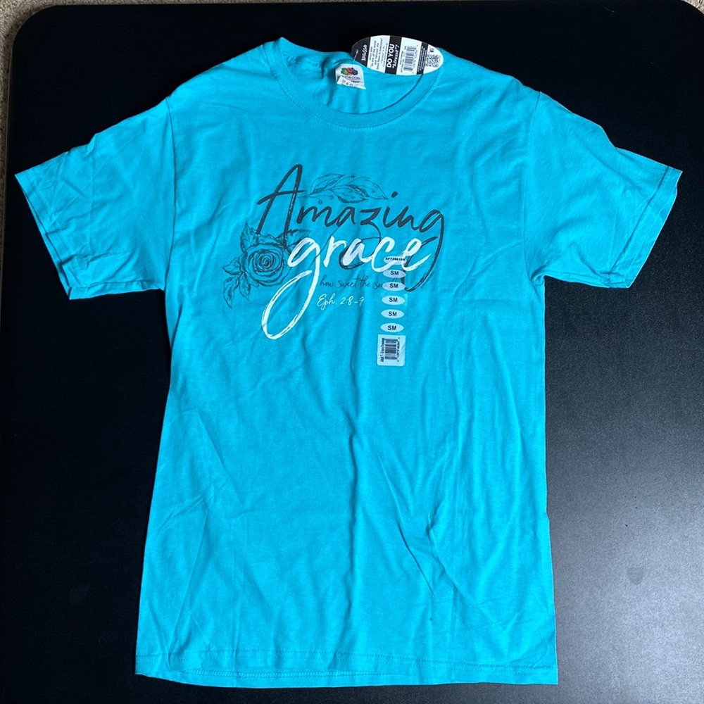 Fruit of the loom, men's, multiple sizes, blue, short sleeve, NWT Amazing Grace